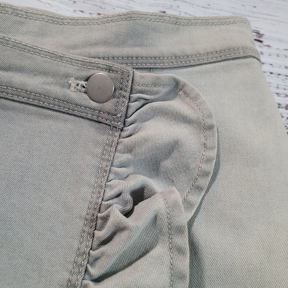 Cache Denim Distressed Vintage Ruffle Wrap Mini Skirt - Picture 3 of 11